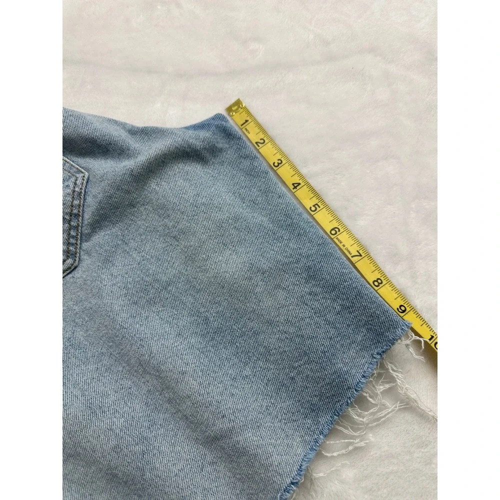 Rails The Beachwood Bermuda Shorts Women 31 Light Blue Distressed Denim